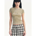 "Memory Navigation" Tencel acetate fake two-piece slim fit straight shoulder T-shirt-5