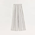 "Fashion Tension" Linen Vertical Stripe Drape Wide Leg Casual Pants-5