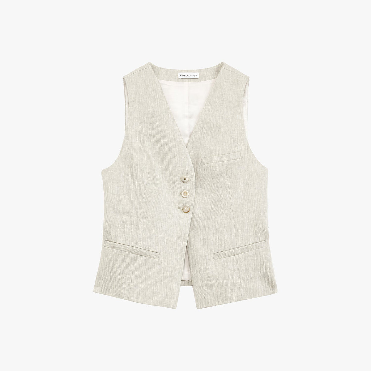 "Old Money Space" Linen draped vest and straight trousers suit-5