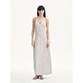 "Galaxy Trace" Linen Sequin Embroidery Dress Summer-5