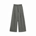 "Plaid Accent" National Style Tencel Acetate Jacquard/Drape Linen Plaid Retro Casual Pants Spring-5