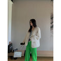 "Night in Paris" imported Tuscan sheepskin women's V-neck age-reducing lamb fur coat-5