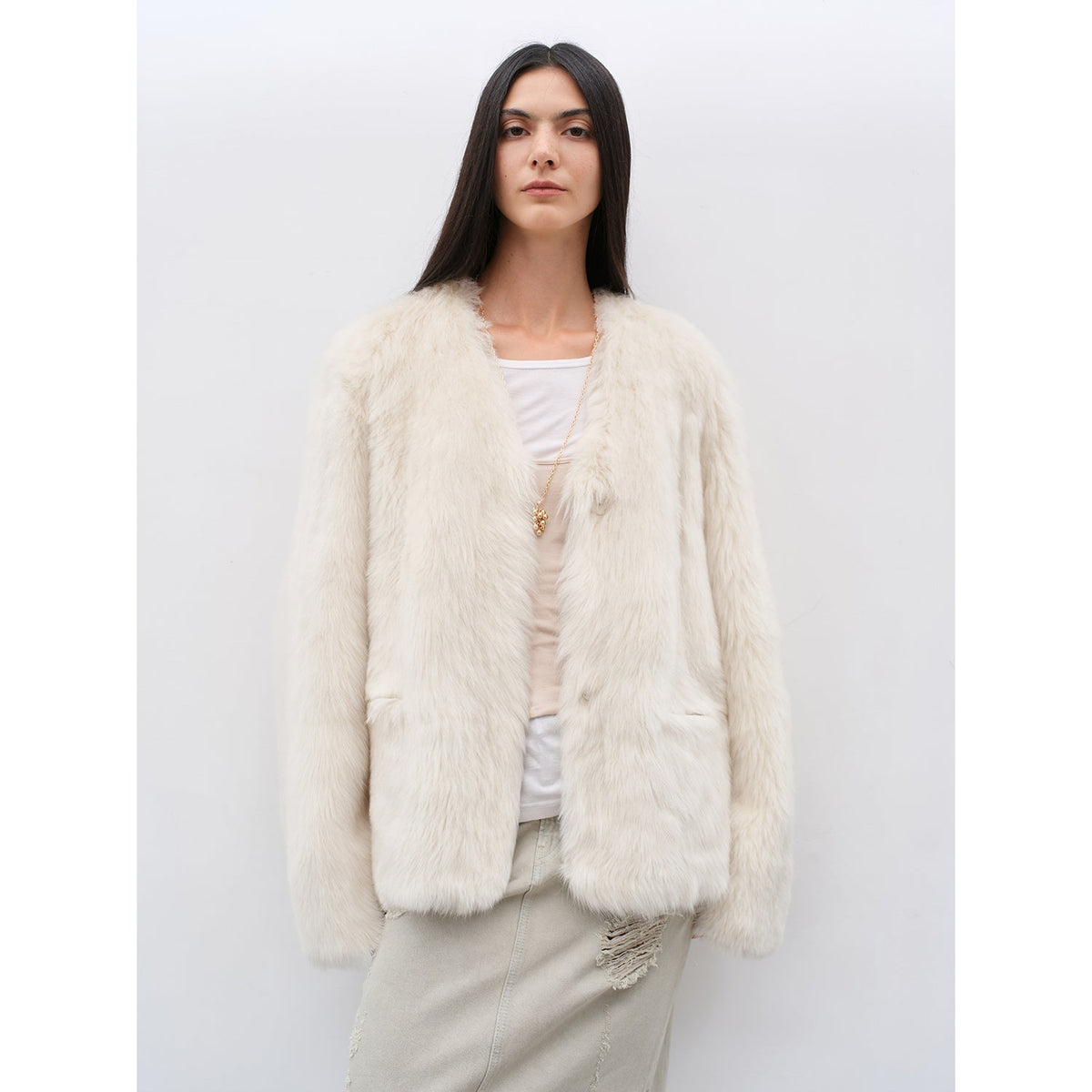 Babylon Phantom Nights Tuscan Sheepskin Pink Coat-1