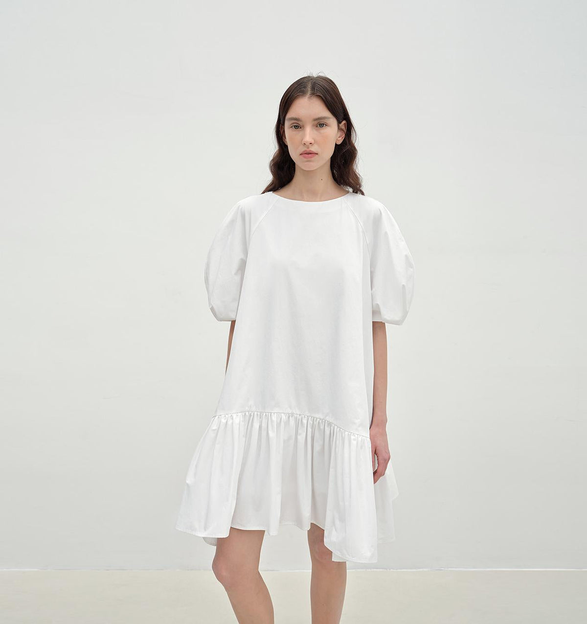 "Ailande" round neck puff sleeve temperament dress for women summer-4