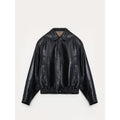 "Fashionable Luke" imported waxed sheep leather retro work jacket coat for women-5
