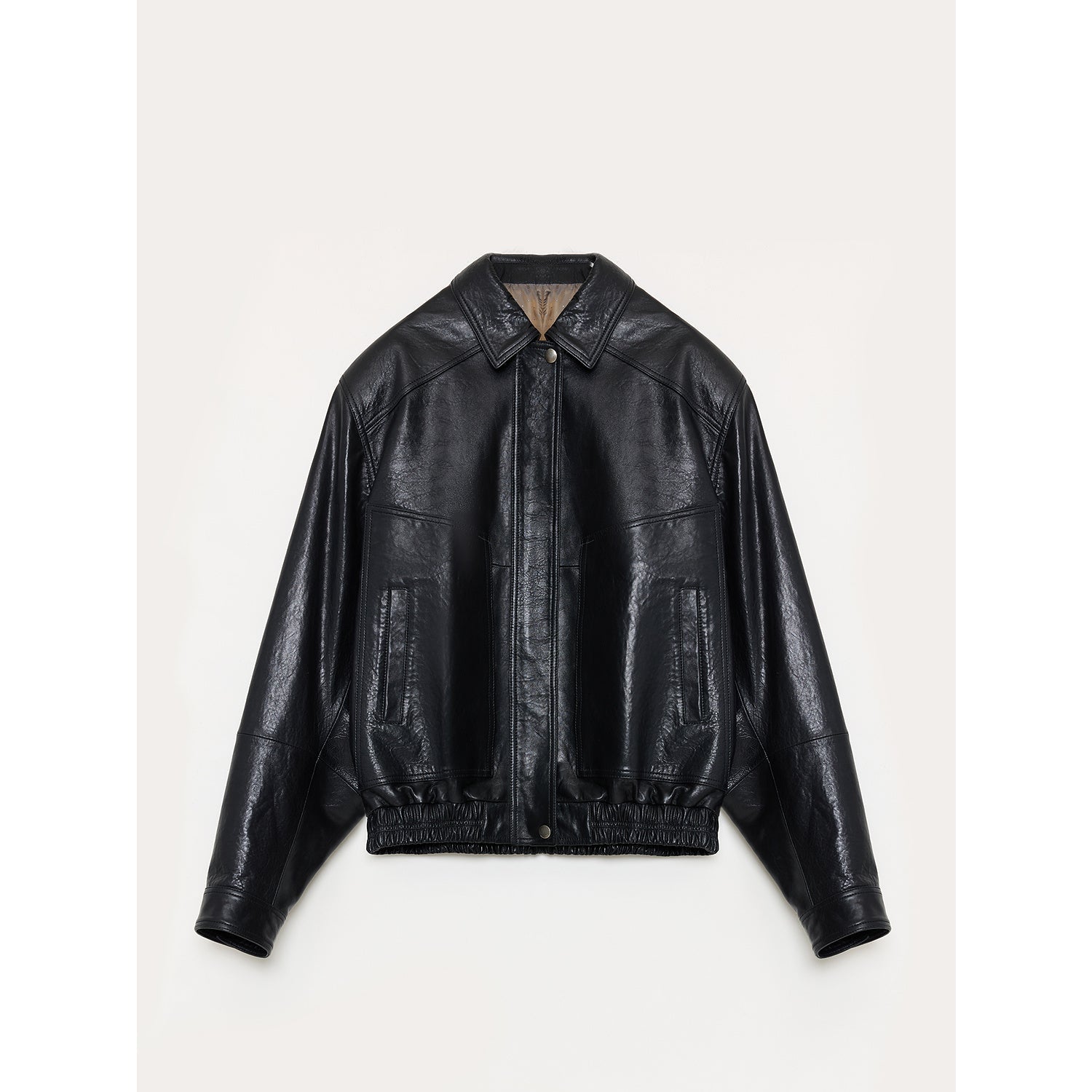 "Fashionable Luke" imported waxed sheep leather retro work jacket coat for women-5