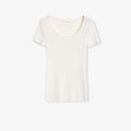 German Yangtze machine washable wool round neck slim short sleeve top for women-5