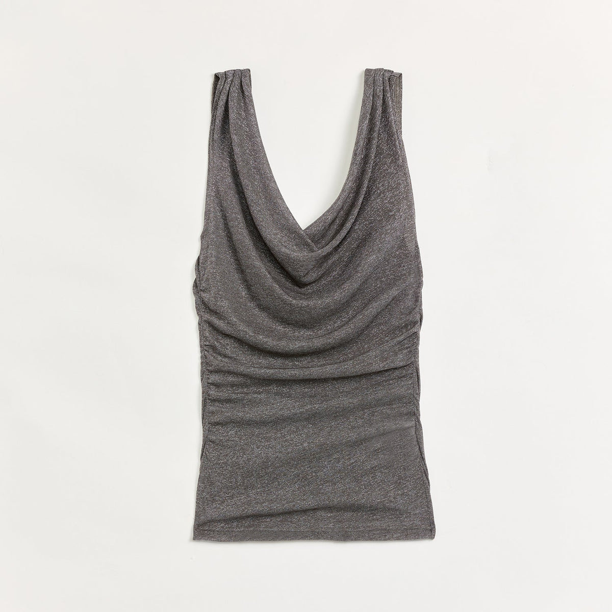 "Energetic Encounter" Modern Temperament Draped Neck Fitted Vest-5