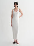 Silk blended/U-neck two-way wear smooth and silky skin-friendly elegant slim  tencel dress for women-0