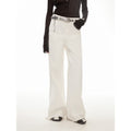Vintage style curved split design enzyme wash process wide-leg micro-lapel mid-low waist denim pants-4