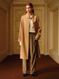 Mid-length trench coat high-end British style coat-5