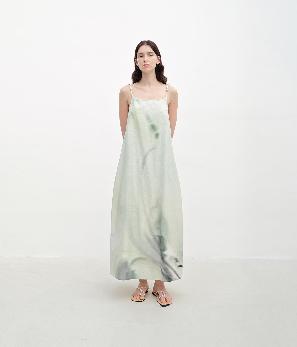 "Island Walk" Cotton Beaded Sling Dress-6