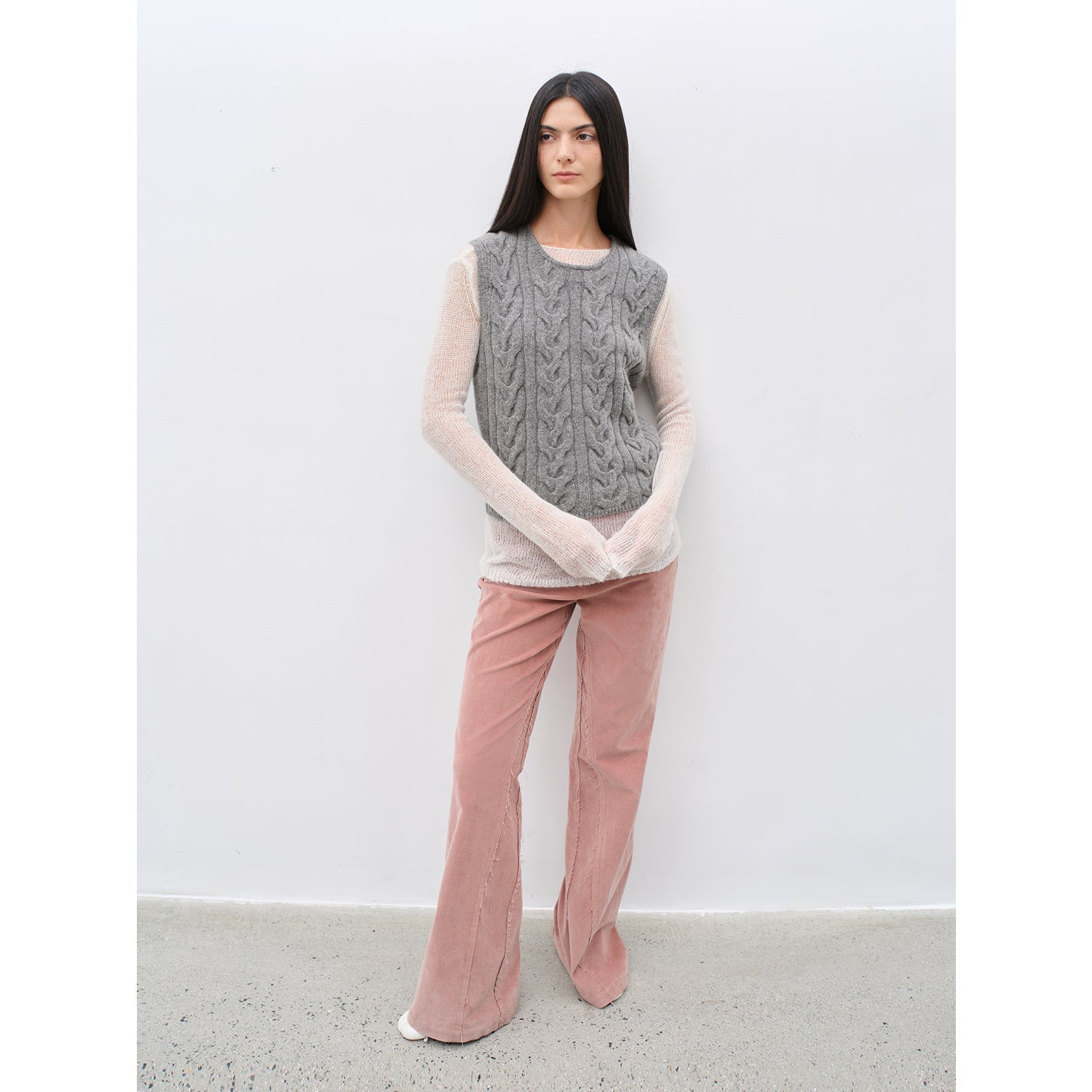 "Road to Extraordinary" Retro modern versatile slim corduroy flared trousers-5