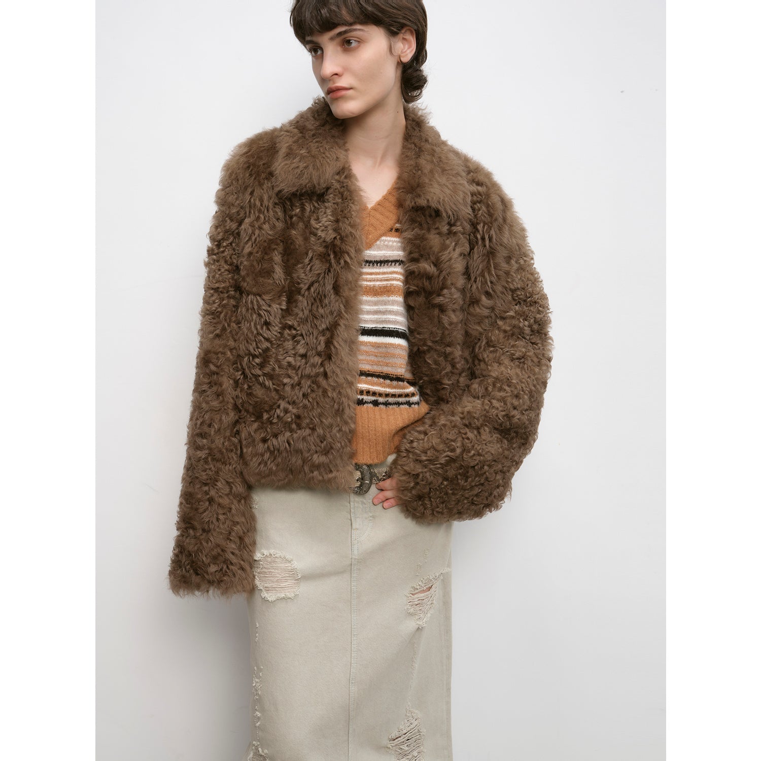 Blackmoon Berlin Soft Warm Short Lapel Tuscan Wool Sheepskin-2
