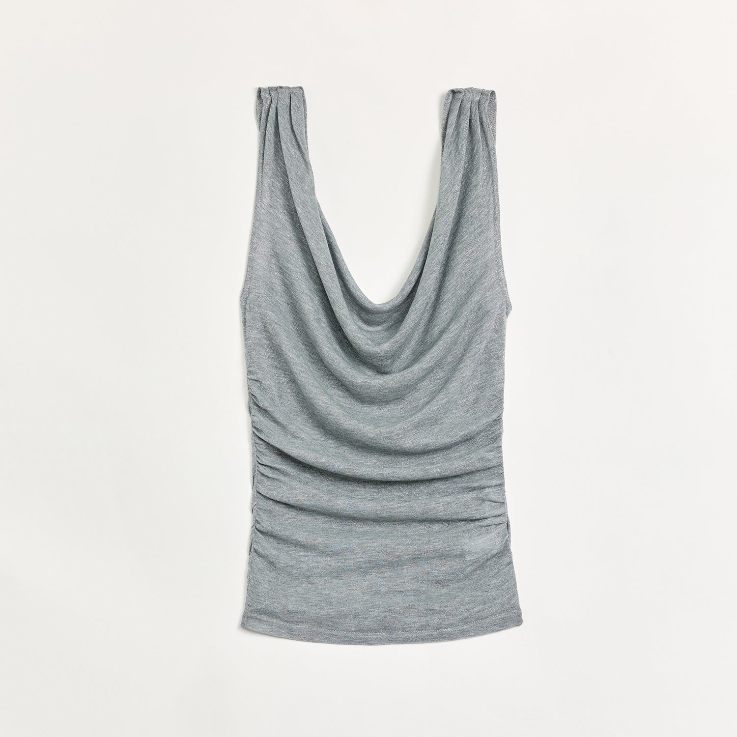 "Energetic Encounter" Modern Temperament Draped Neck Fitted Vest-7