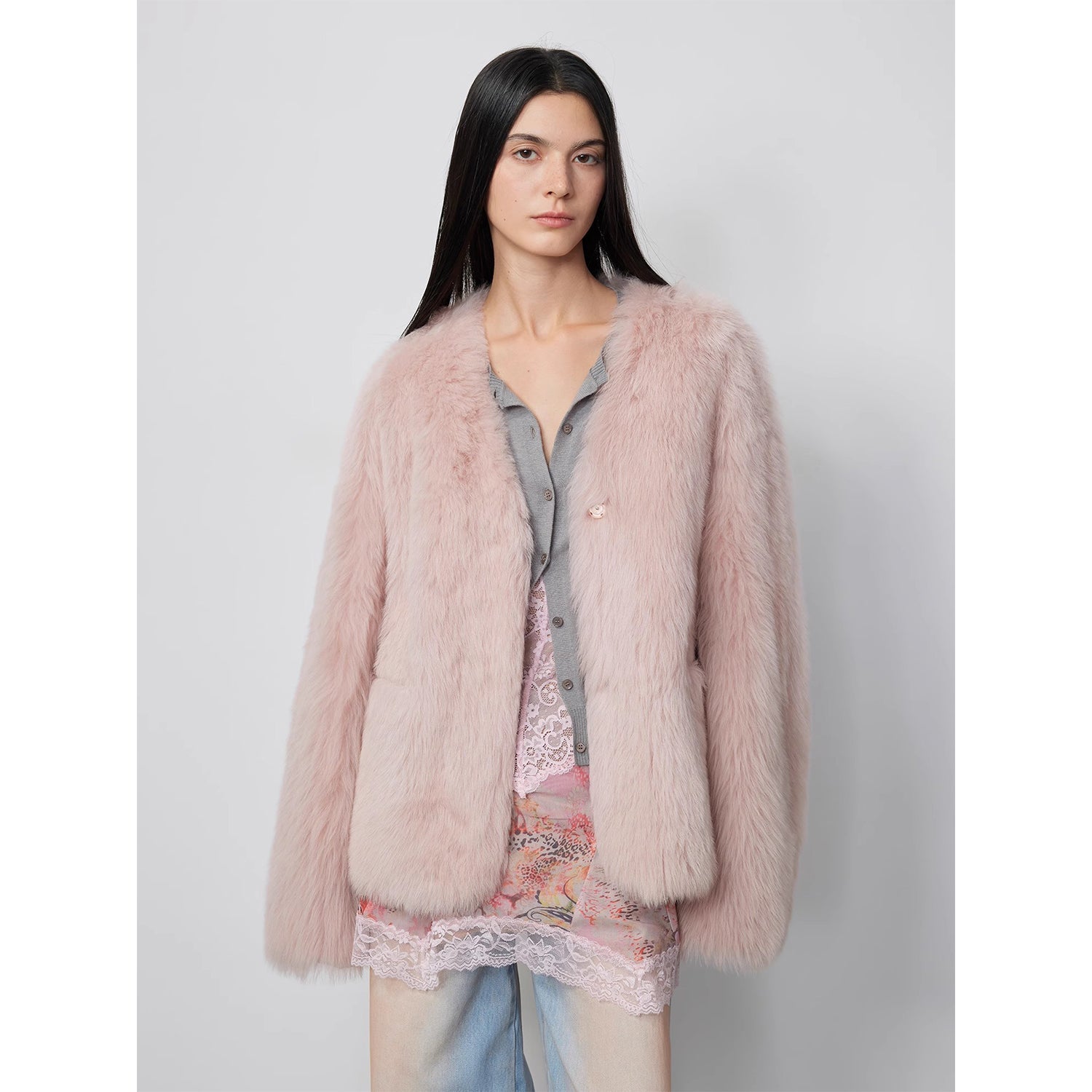 Babylon Phantom Nights Tuscan Sheepskin Pink Coat-3