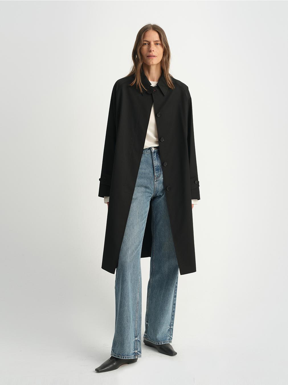Mid-length trench coat high-end British style coat-7