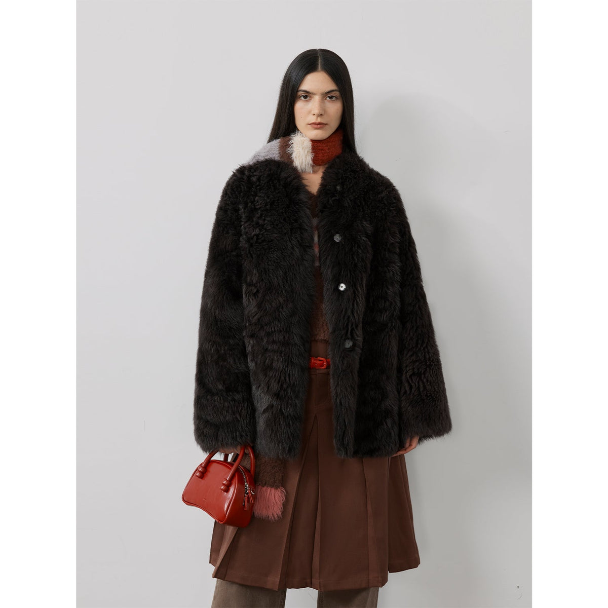 Sea of Love Accompaniment Casual Stand-up Collar Tuscan Sheepskin-6