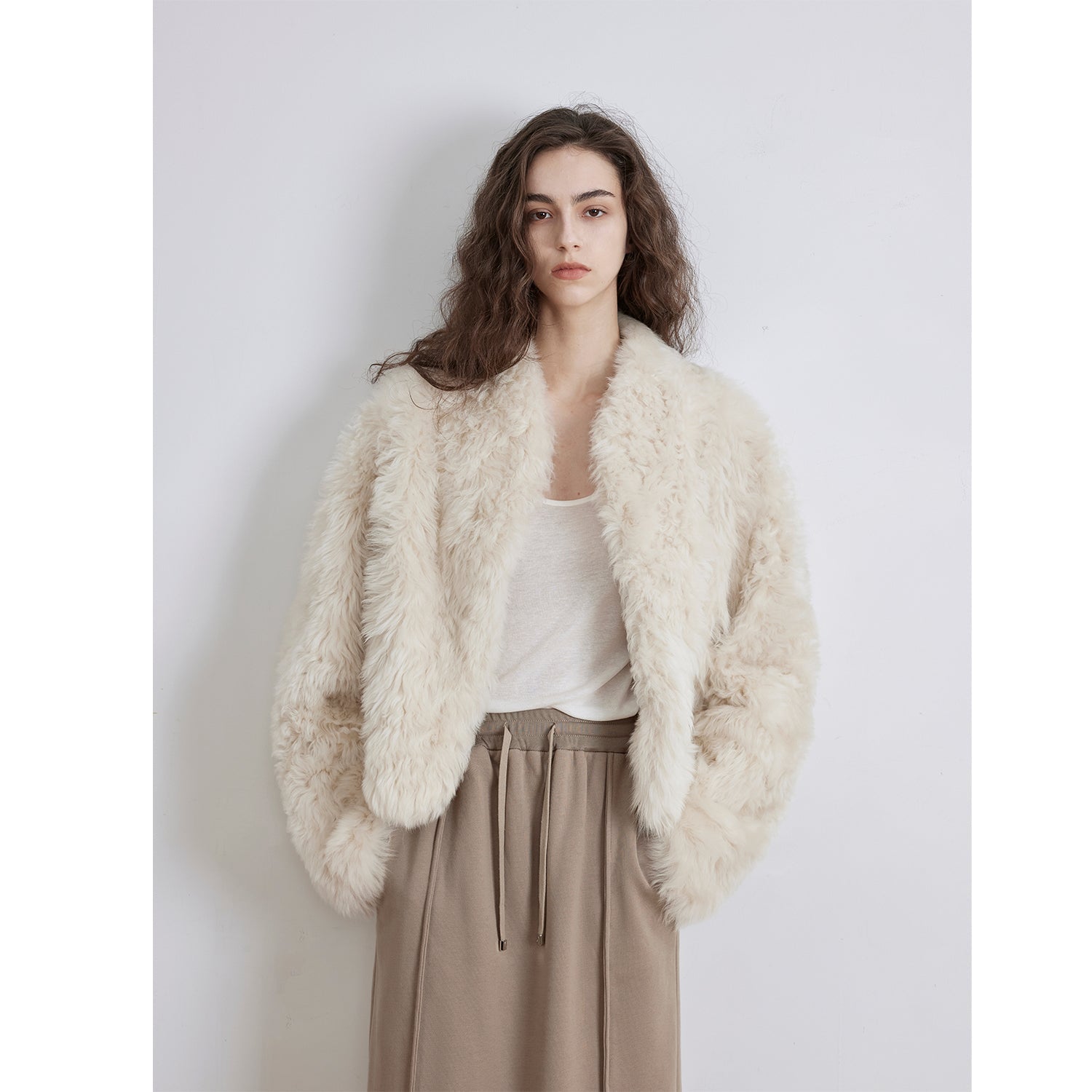 Sea of Love Accompaniment Casual Stand-up Collar Tuscan Sheepskin-1