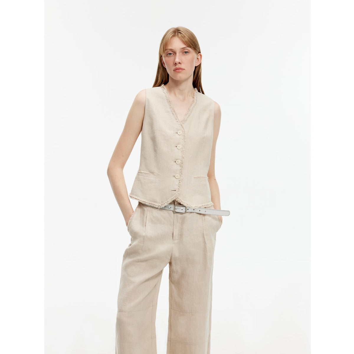 "Diary of an Old Friend" Customized Breathable Ramie Oversize Suit Vest Set-10