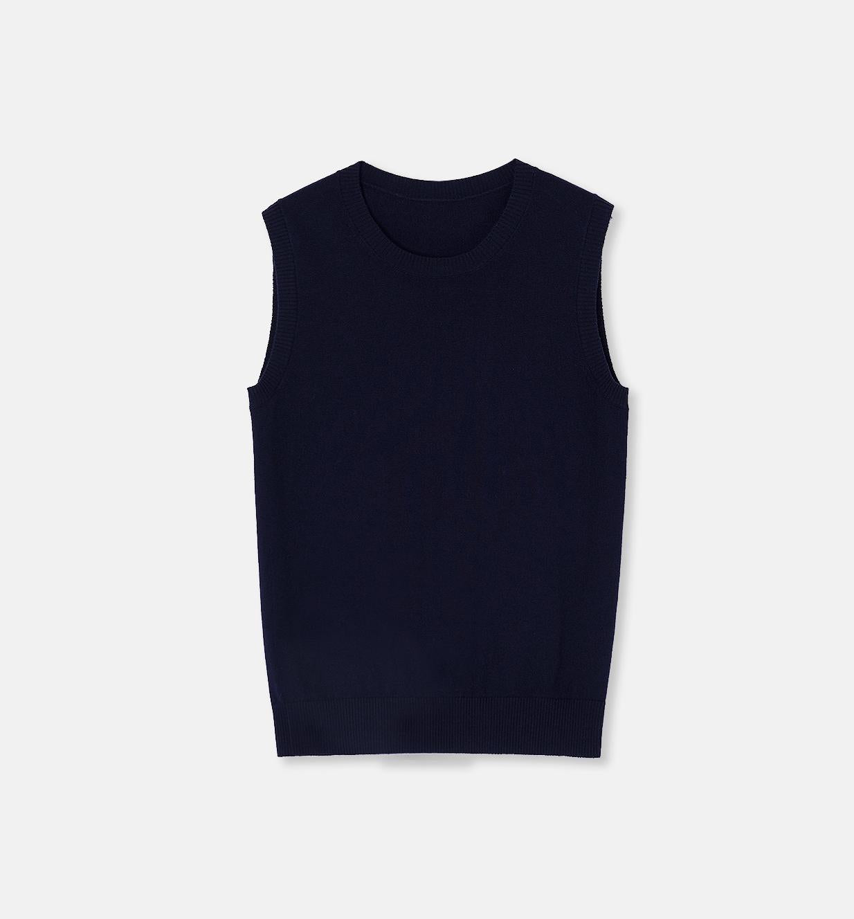 "Six Pence" round neck knitted sweater vest for women-5