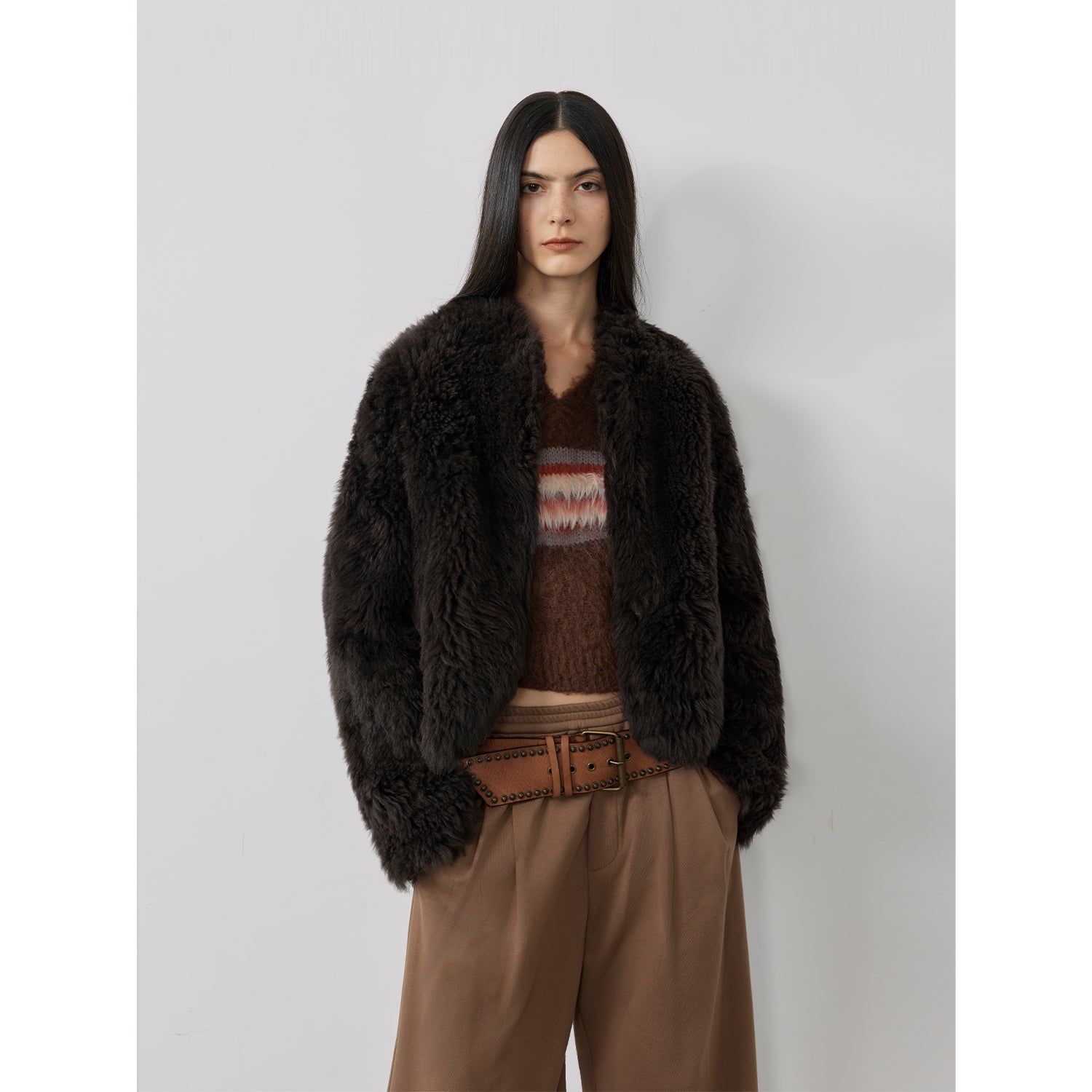 Sea of Love Accompaniment Casual Stand-up Collar Tuscan Sheepskin-2