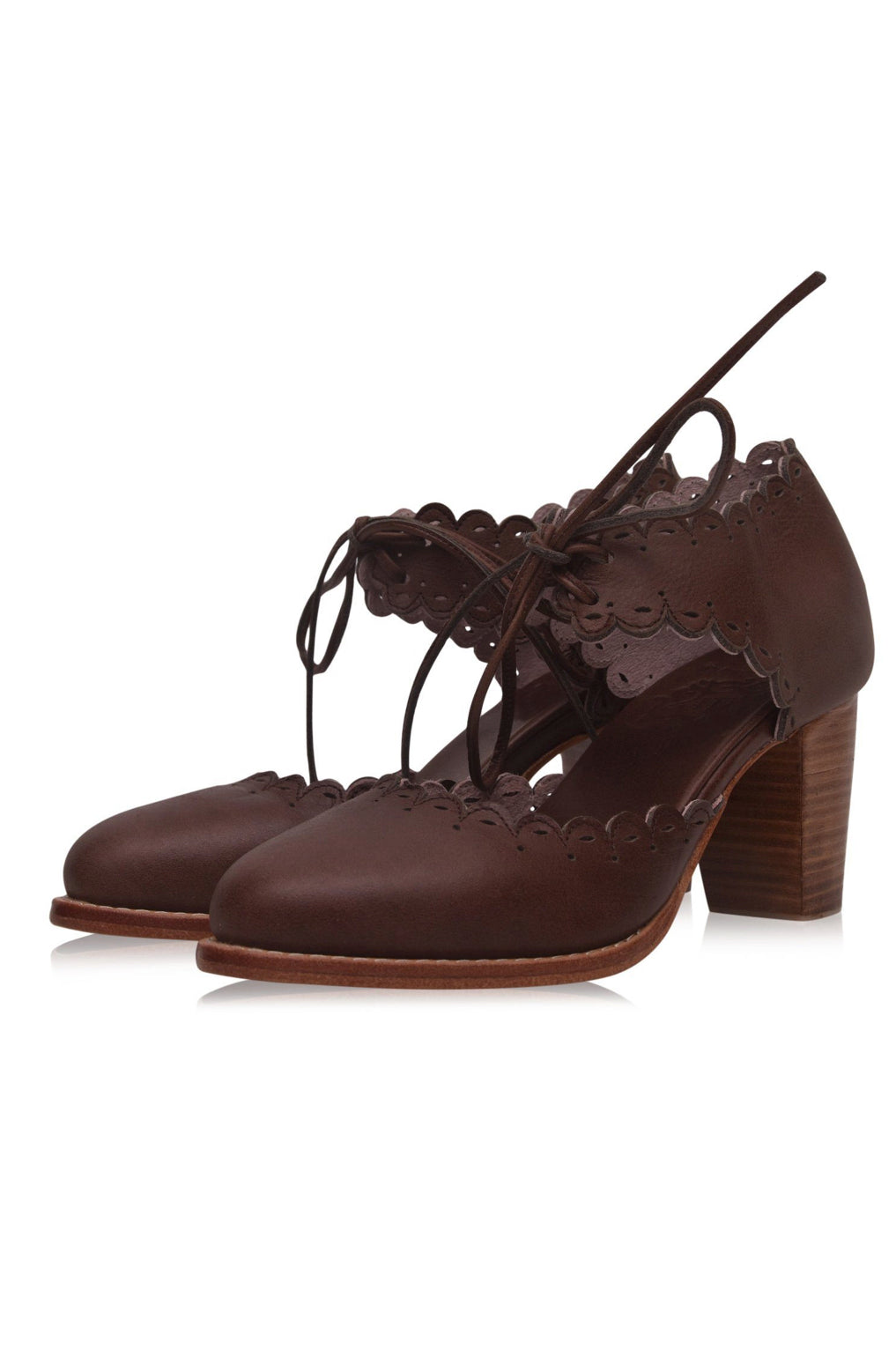 Dance Queen Scalloped Leather Heels-6