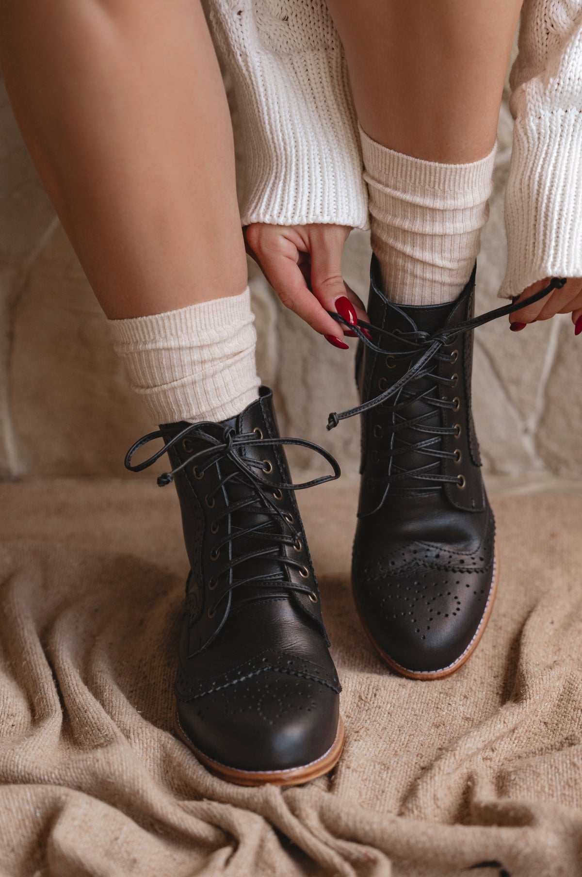 Salstice Brogue Leather Boots-1