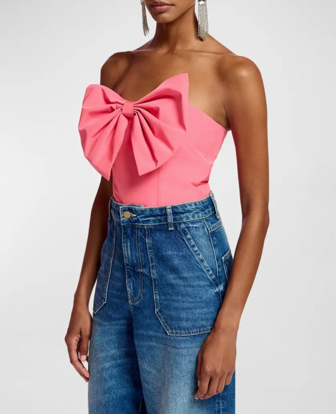 Pink Top | Bow Top | Corset Top | Smock Design-0