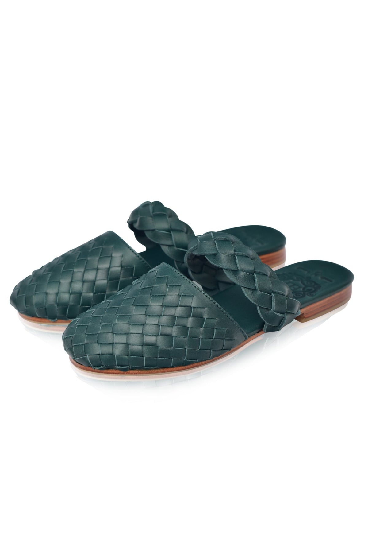 Sea Escape Woven Leather Slide Sandals-1