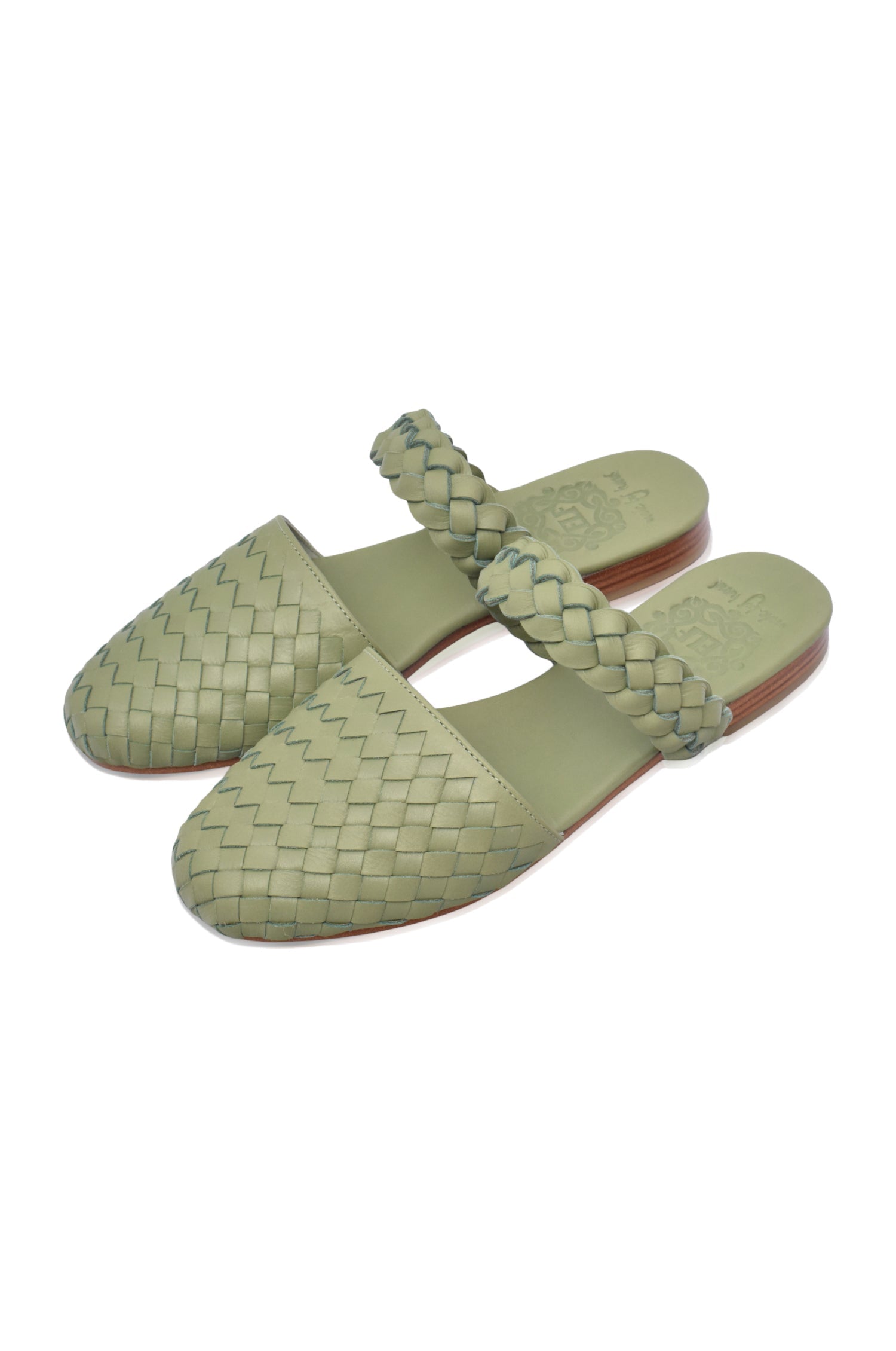 Sea Escape Woven Leather Slide Sandals-2