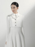 The pleated swing bridal retro dress suit-1