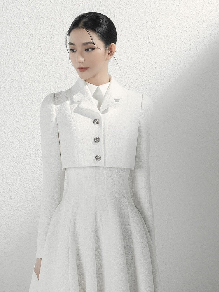 The pleated swing bridal retro dress suit-1