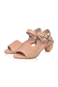 Sicily Woven Wooden Heel Leather Sandals-4