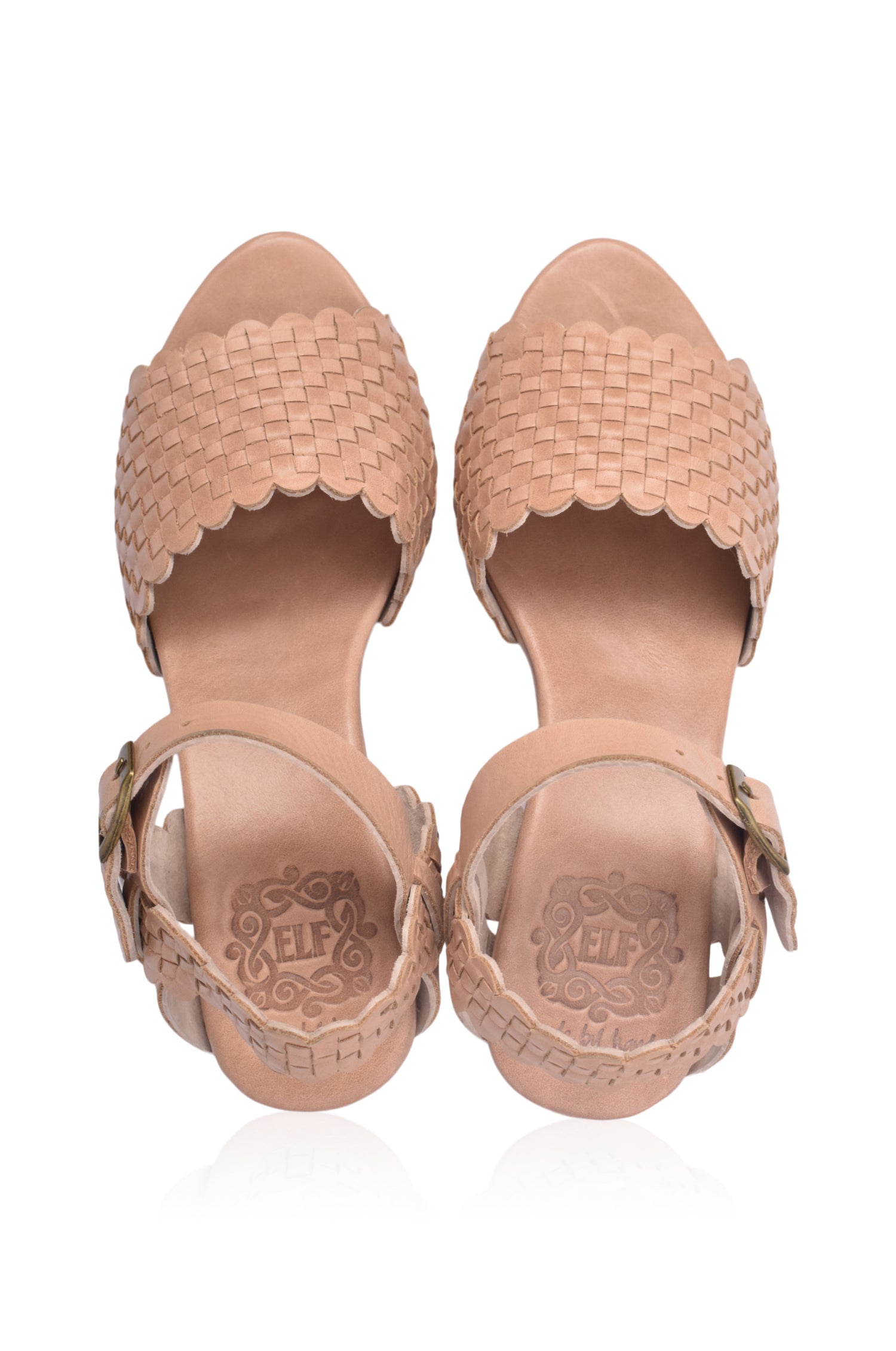 Sicily Woven Wooden Heel Leather Sandals-2
