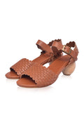 Sicily Woven Wooden Heel Leather Sandals-2