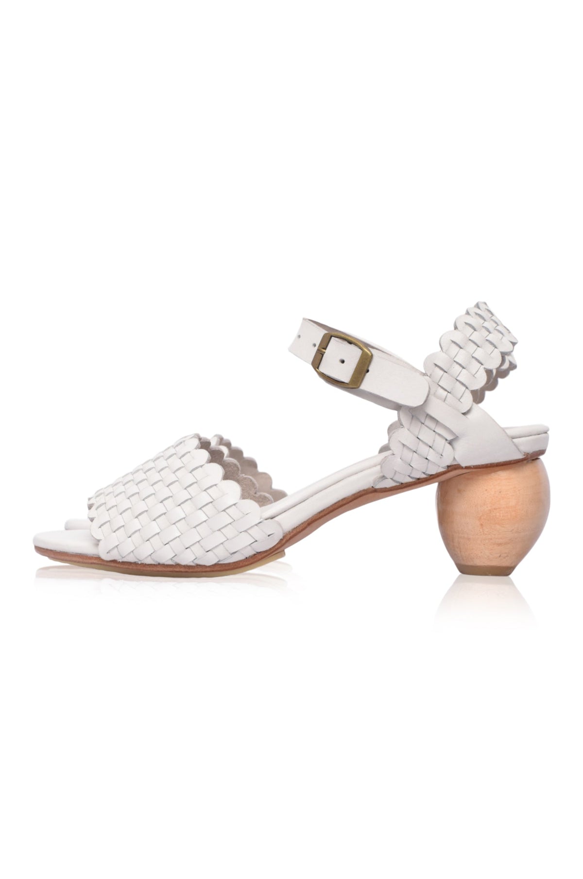 Sicily Woven Wooden Heel Leather Sandals-4