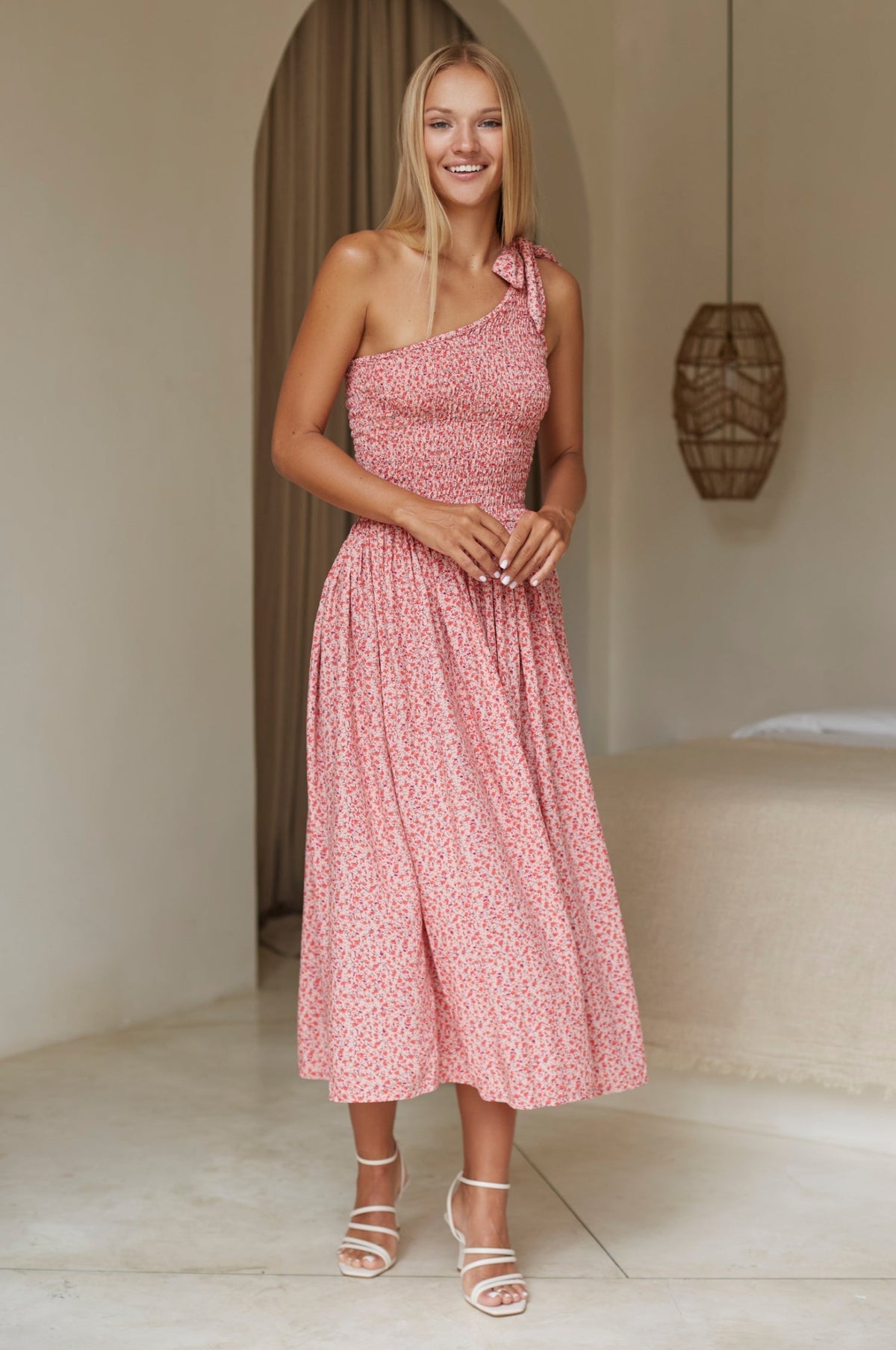 Sienna One-Shoulder Shirred Dress (Sale)-8