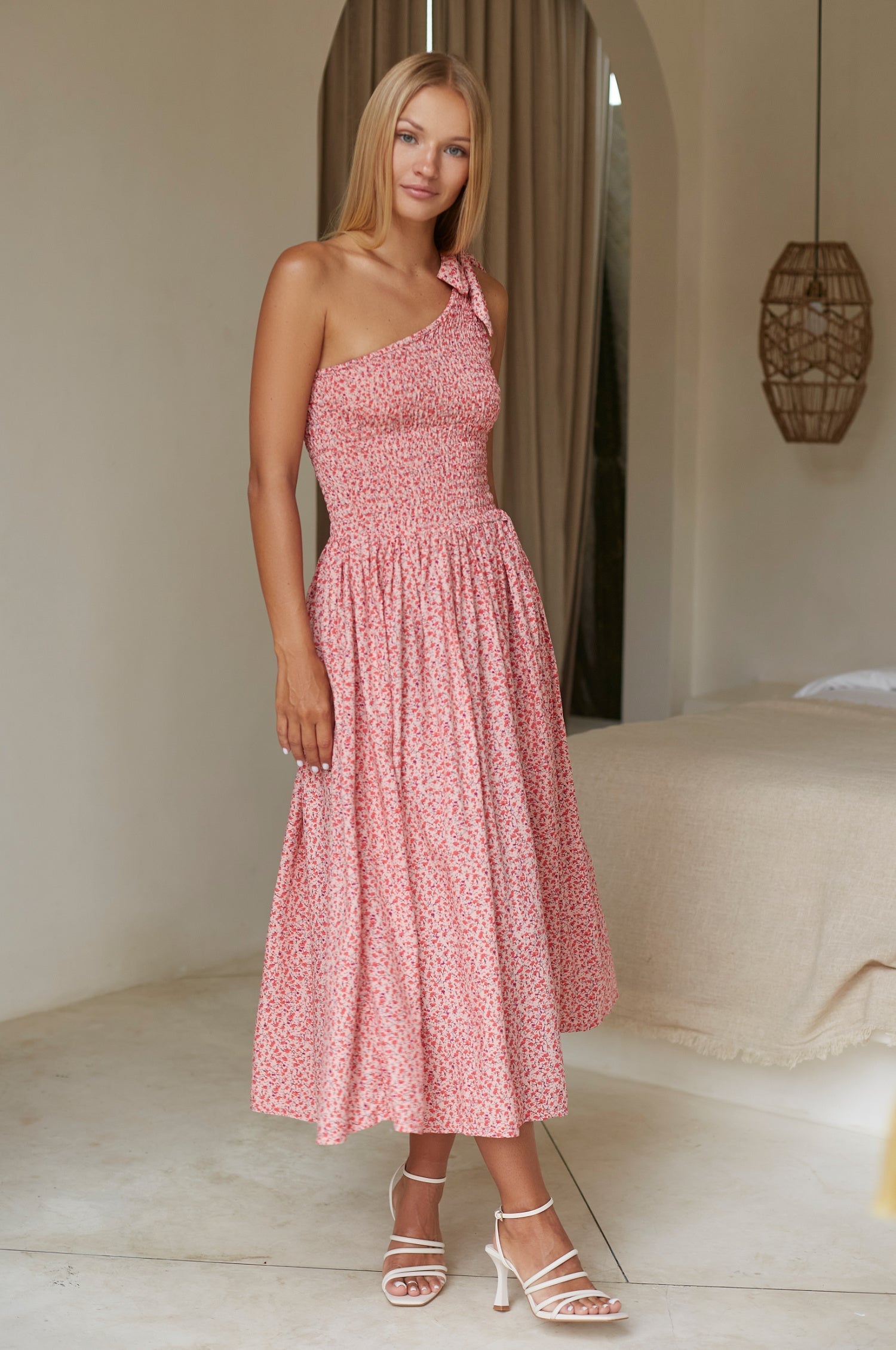 Sienna One-Shoulder Shirred Dress (Sale)-2