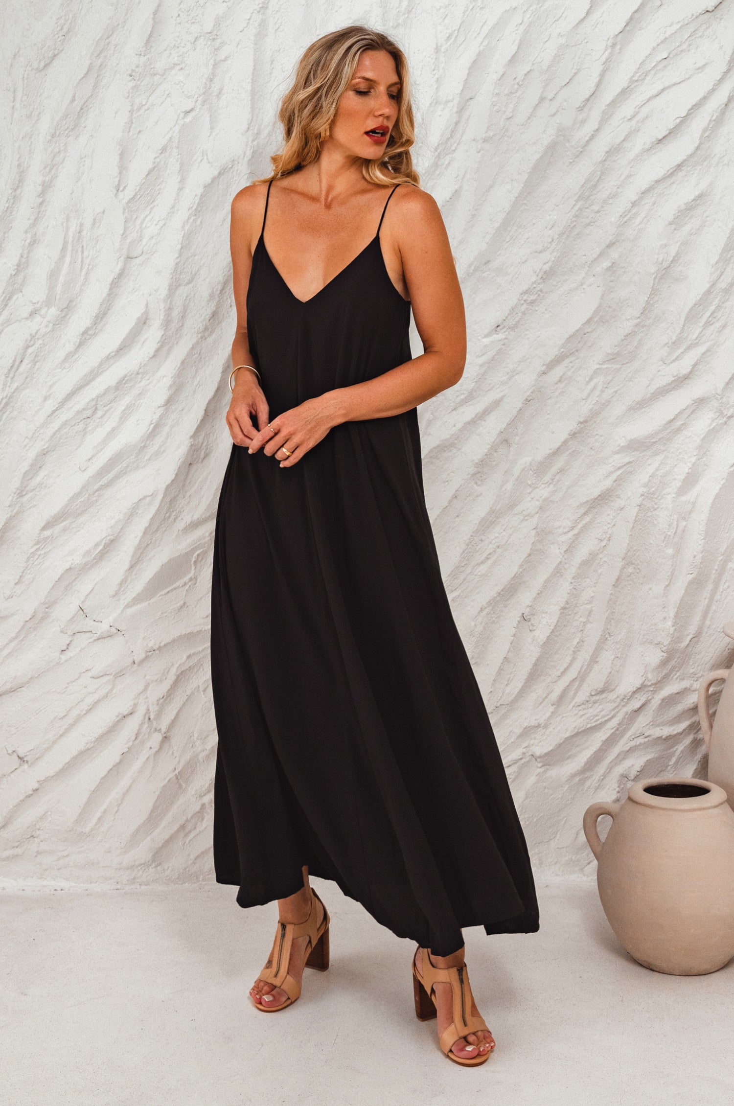 Silky Wind Strappy Maxi Dress-5