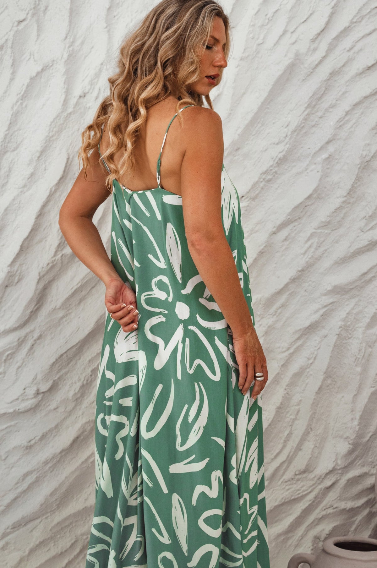 Silky Wind Strappy Maxi Dress-2