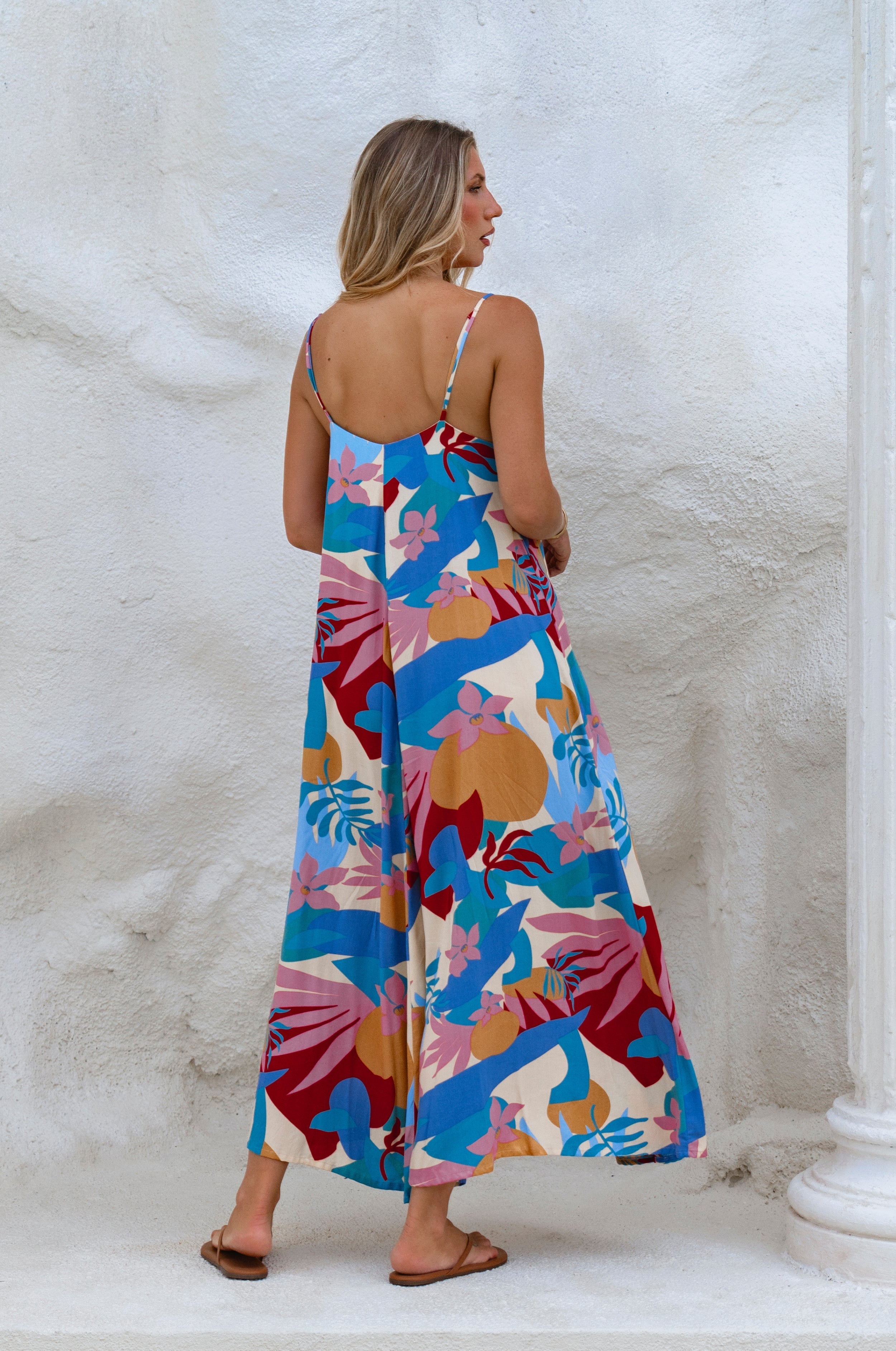 Silky Wind Strappy Maxi Dress-3