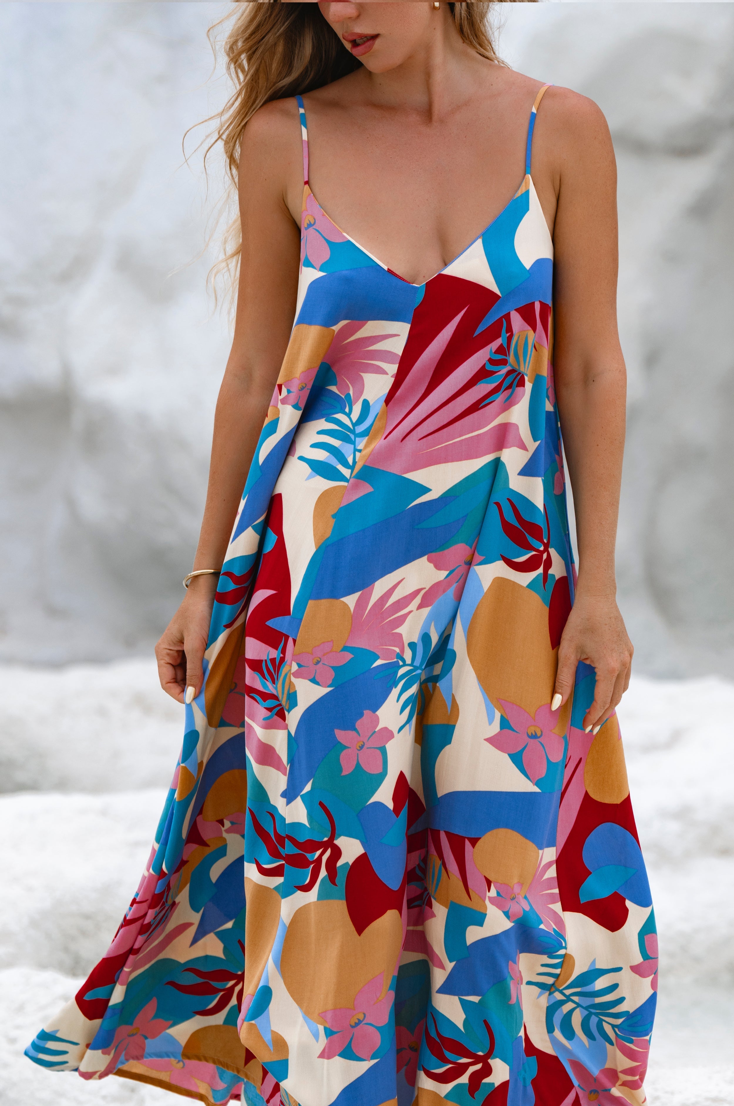 Silky Wind Strappy Maxi Dress-4