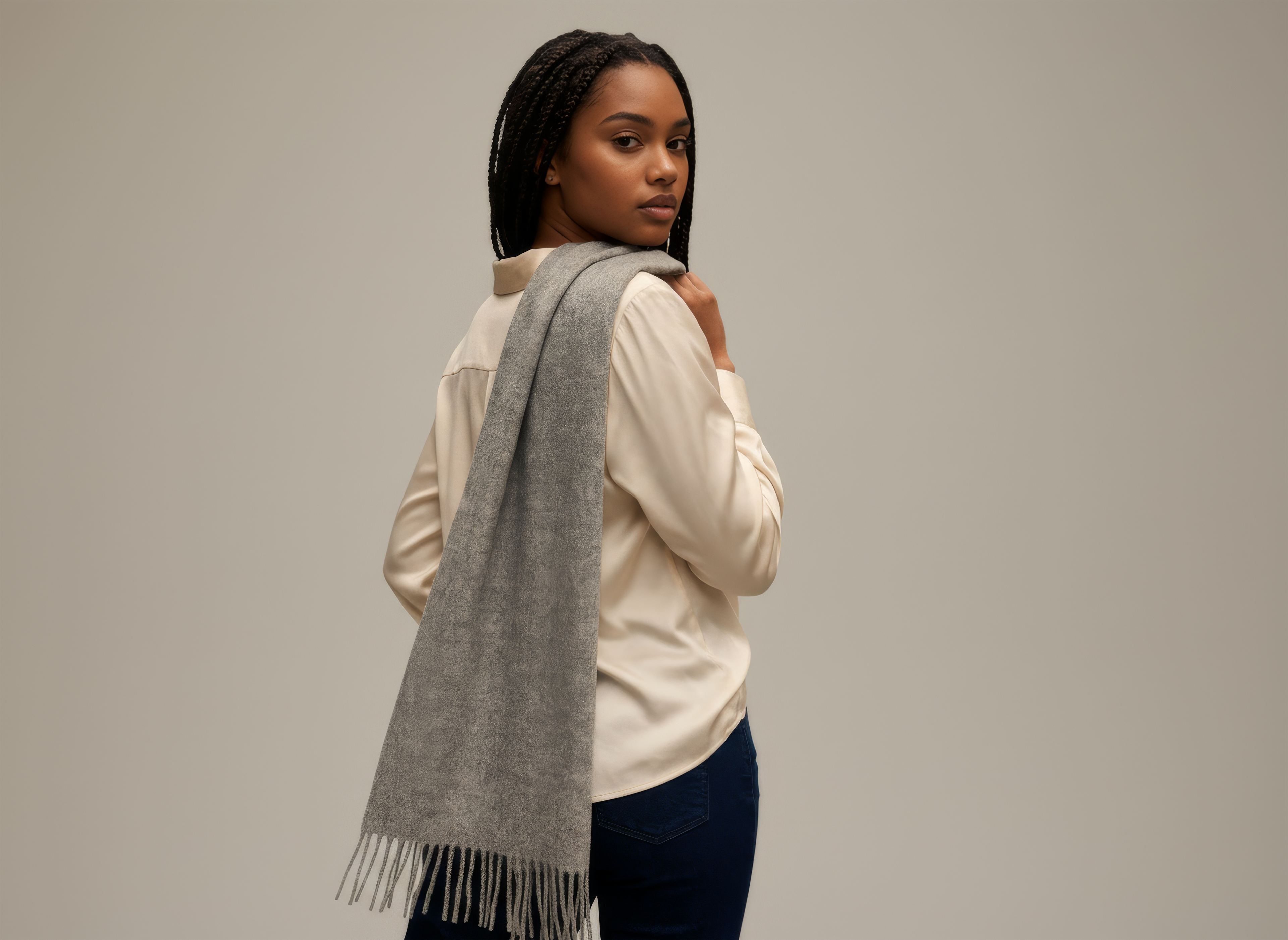 Silver Merino Scarf-0