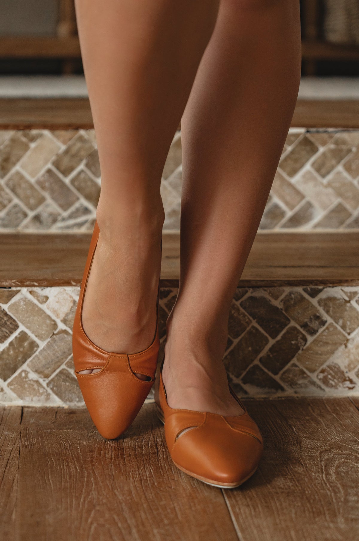 Siren Pointed Toe Leather Flats-0