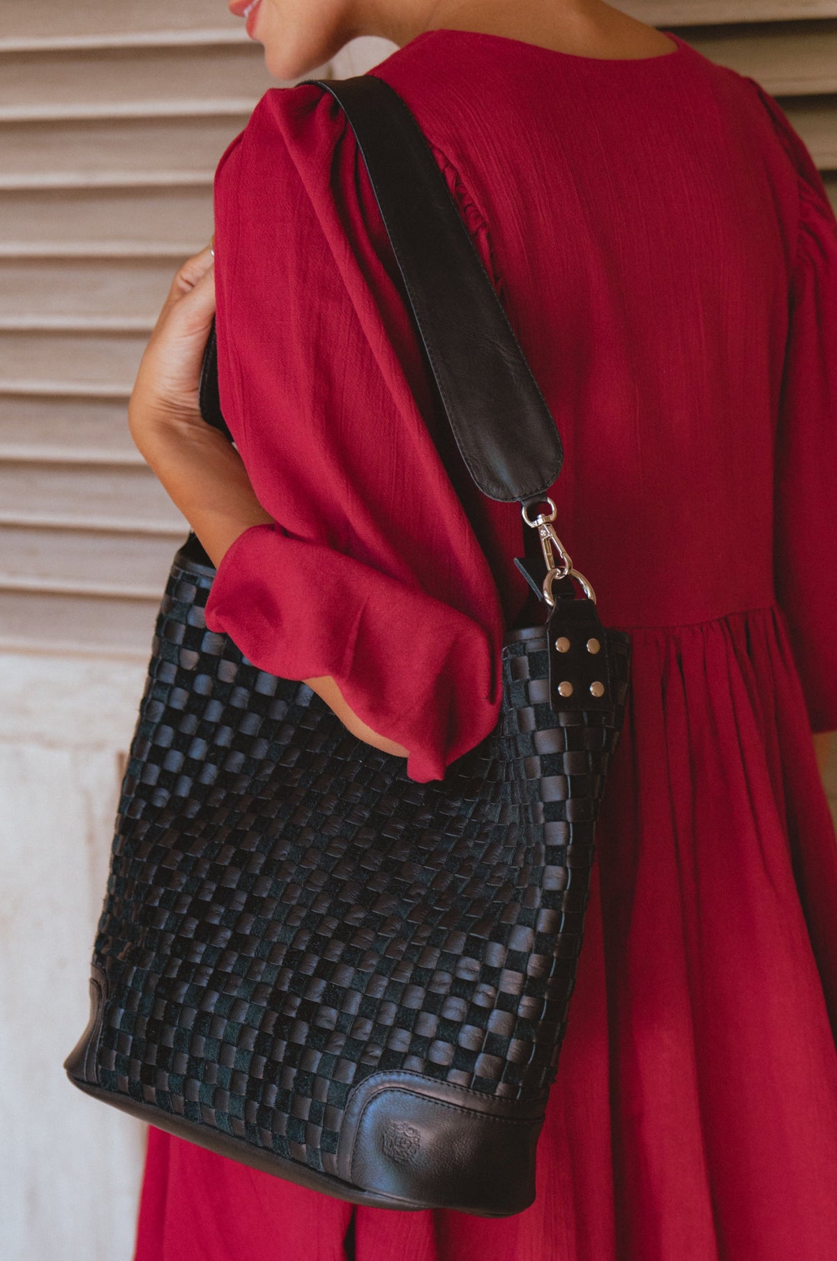 Soho Lane Woven Leather Shoulder Bag-0
