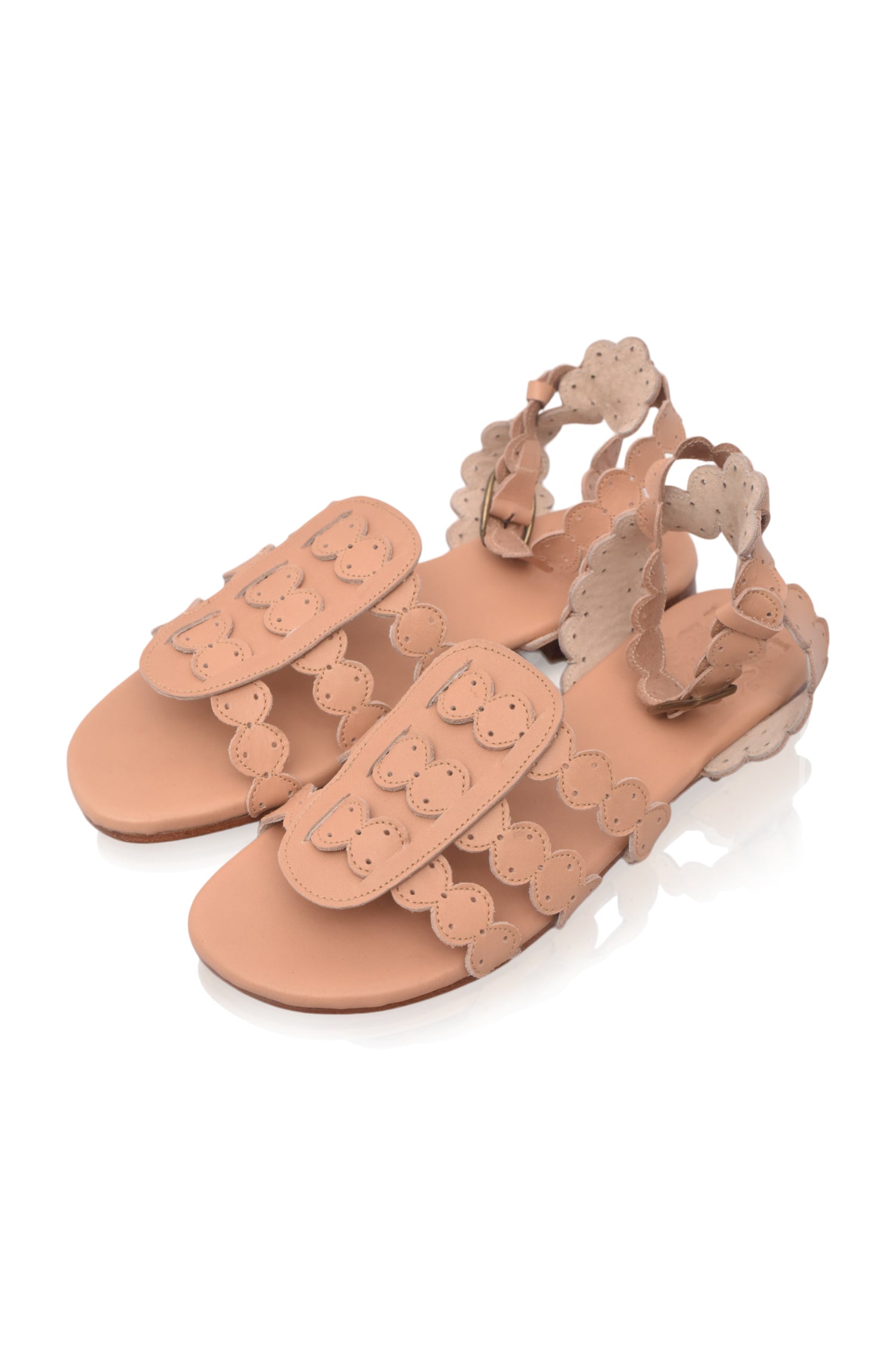 Spell Scalloped Leather Sandals-4