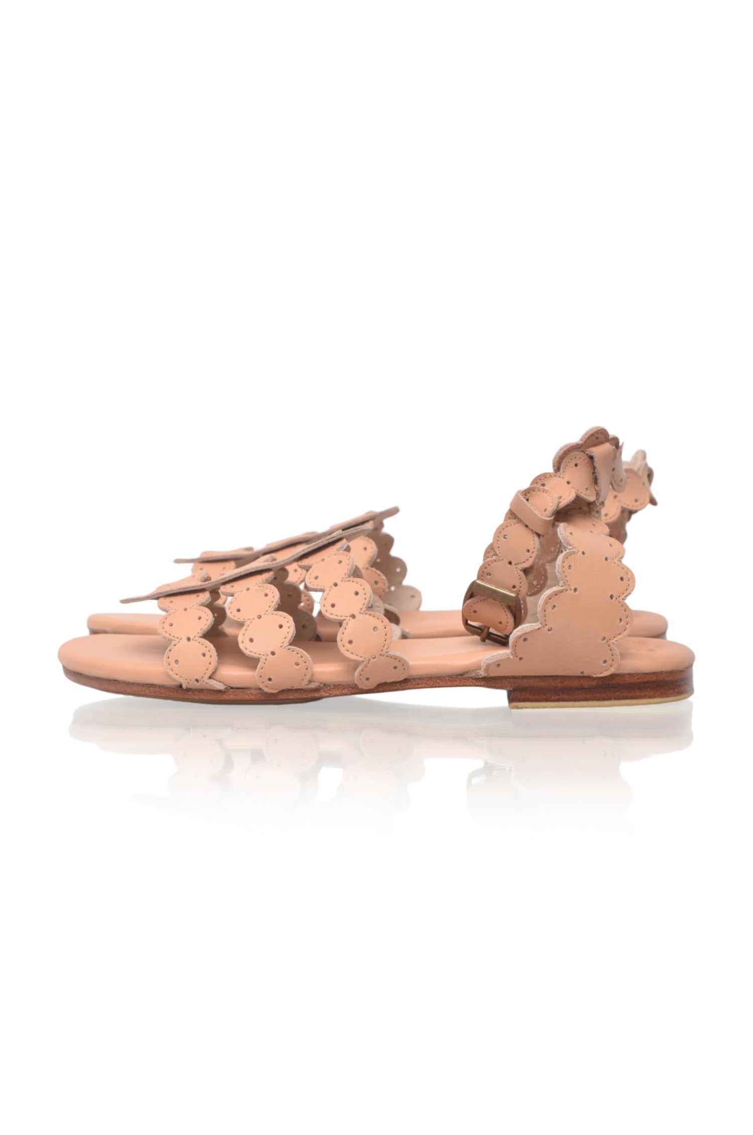 Spell Scalloped Leather Sandals-5