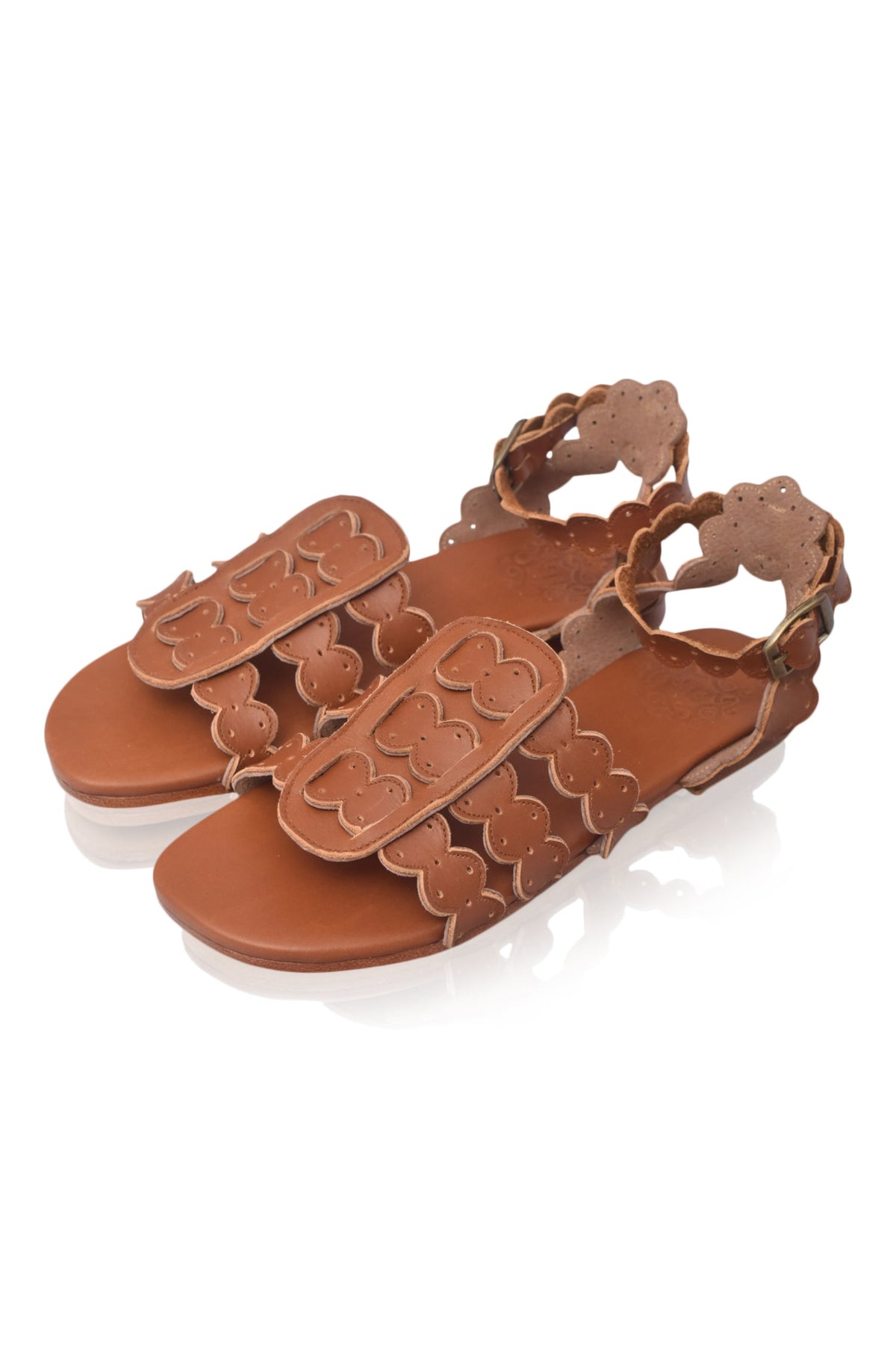 Spell Scalloped Leather Sandals-2