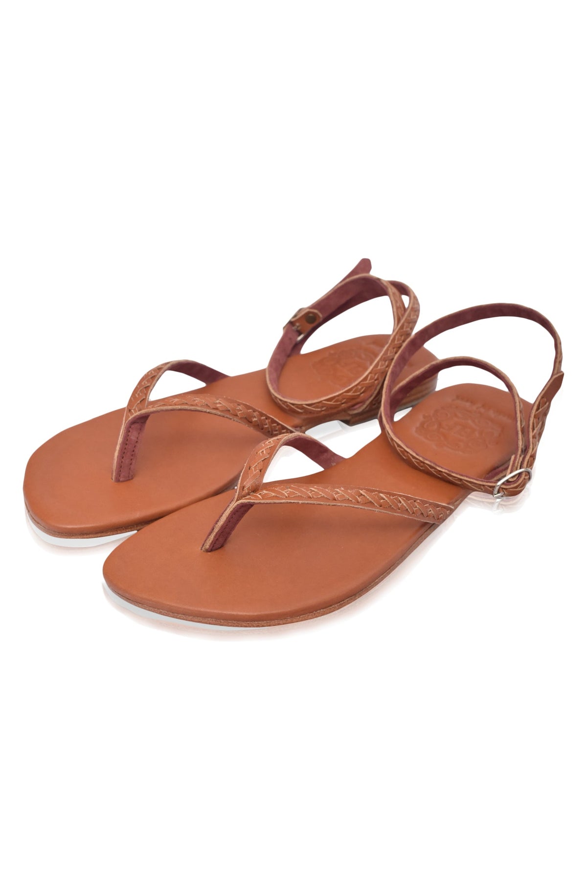 Starsand Braided Thong Leather Sandals-2